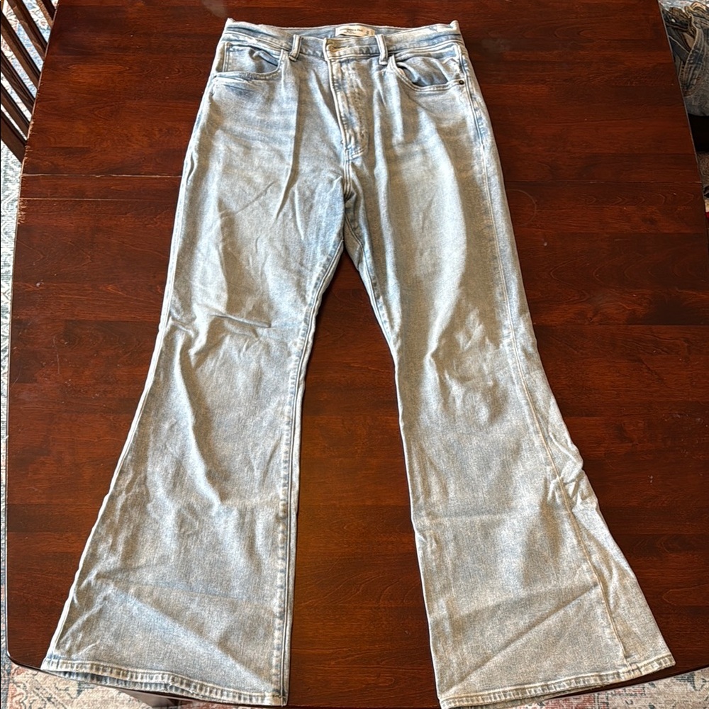 Abercrombie & Fitch Blue Flare Wide Leg Jeans